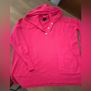 J.Crew 100% Cashmere Sweater with Hood & Pockets